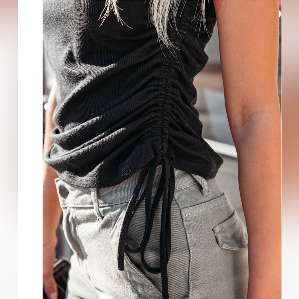 Contour Drawstring Knit Tank - Picture 2 of 11